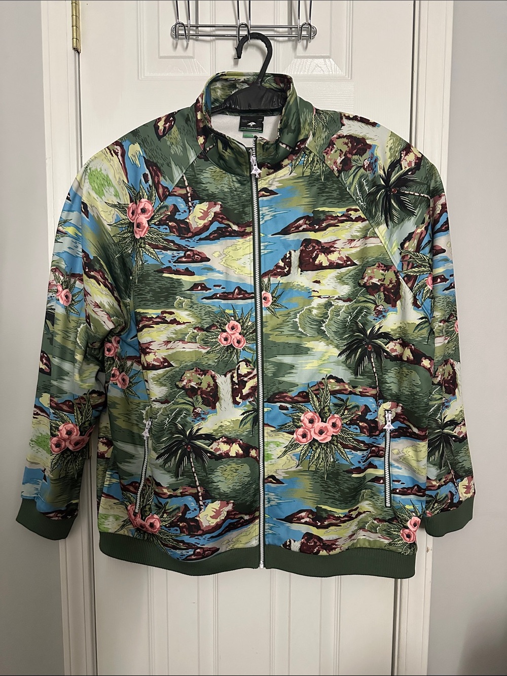 LRG Lifted Research Group  Tropical Zip-Front Jacket in Green Pockets Size 4X